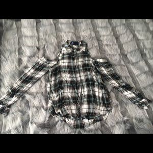 Cold shoulder flannel